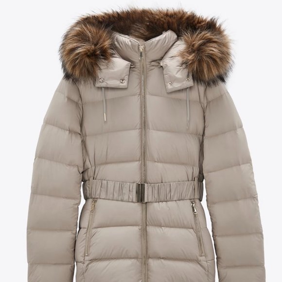 ZARA Water Repellent Down Filled Coat(Toffee, US XXL/EUR XXL) - Picture 4 of 10